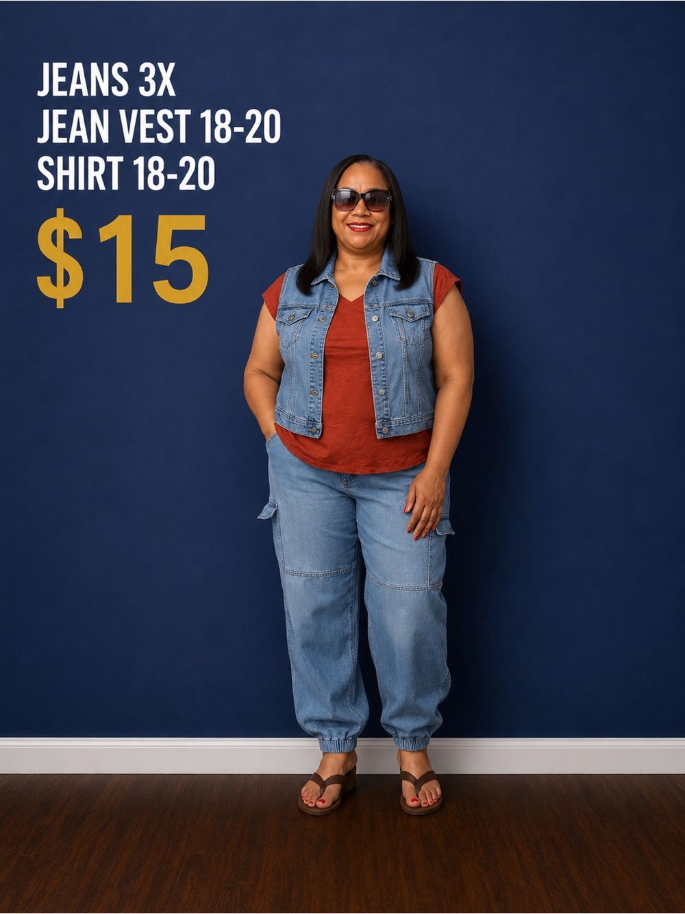Plus Size Light Blue Denim Jeans - Casual Elastic Cuff